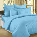 Harbell Home 350 Tc Solid Satin Stripe Single Bed Reversible Ac Blanket/Duvet Comforter With 1 Single Bed Matching Bedsheet + 1 