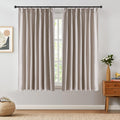 Jinchan Pinch Pleated Curtain 63 Inch 75% Blackout Filtering Taupe Curtain For Bedroom Living Room Curtain 1 Panel Texture Curtain Window Drape Taupe