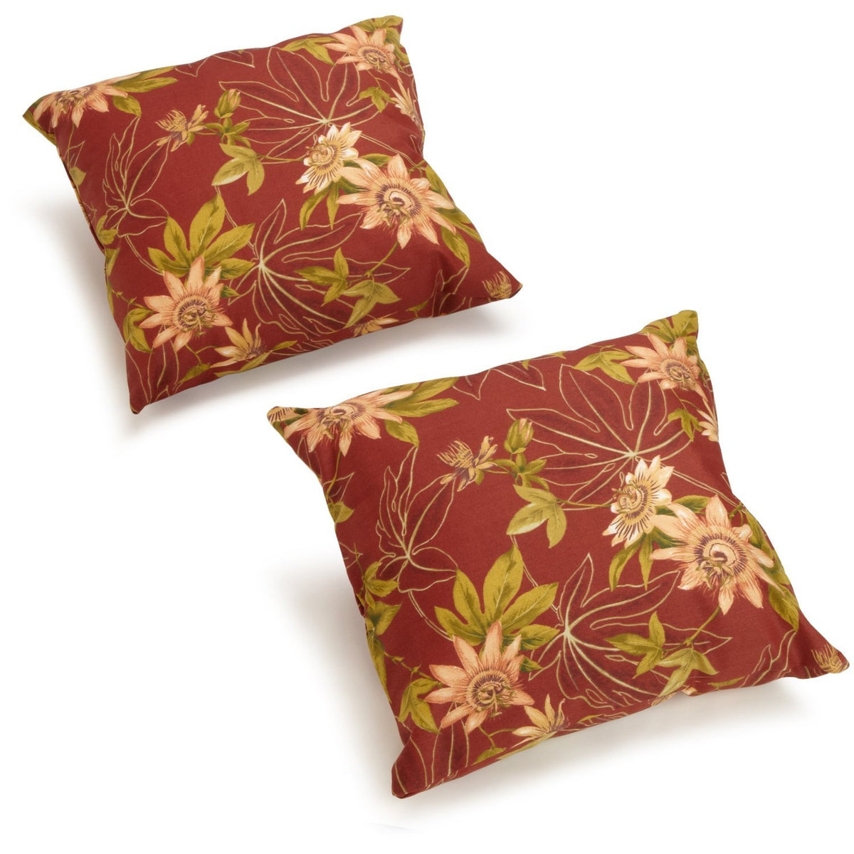 Blazing Needles 9910-S2-Reo-16 Outdoor Throw Pillows (Set Of 2), 17&quot;, Passion Ruby