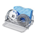 Consumest Sponge Holder for Kitchen Sink, Movable Sink Caddy for Countertop Organizer, 304 Stainless Steel Sink Sponge Holder wi
