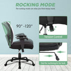 Big And Tall Office Chair 400Lbs Desk Chair Mesh Computer Chair With Lumbar Support Wide Seat Adjust Arms Rolling Swivel High Back Task Executive Ergonomic Chair For Home Office
