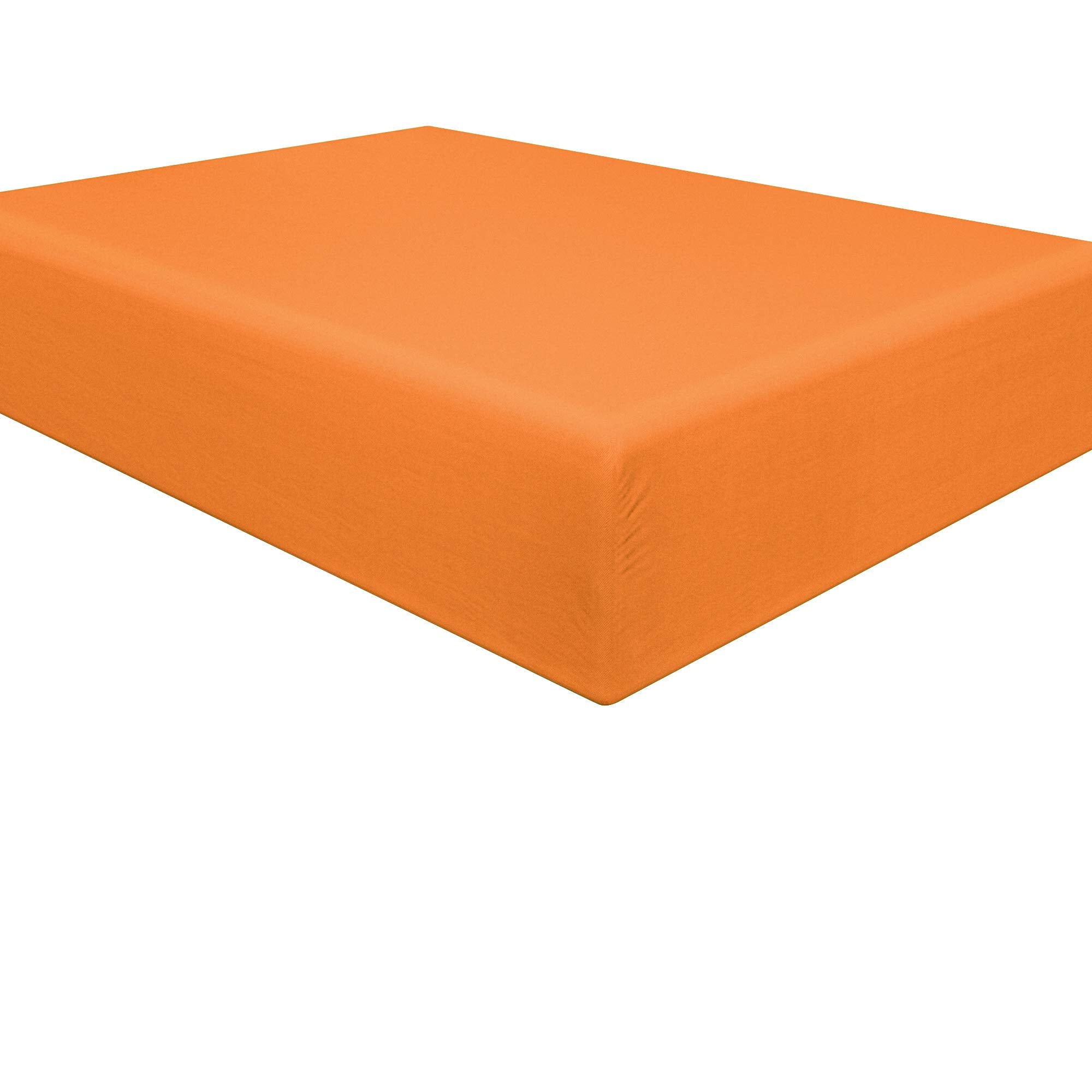 Ntbay 100% Brushed Microfiber Queen Fitted Sheet, 1800 Super Soft And Cozy, Wrinkle, Fade, Stain Resistant Deep Pocket Fitted Bed Sheet Only, Orange