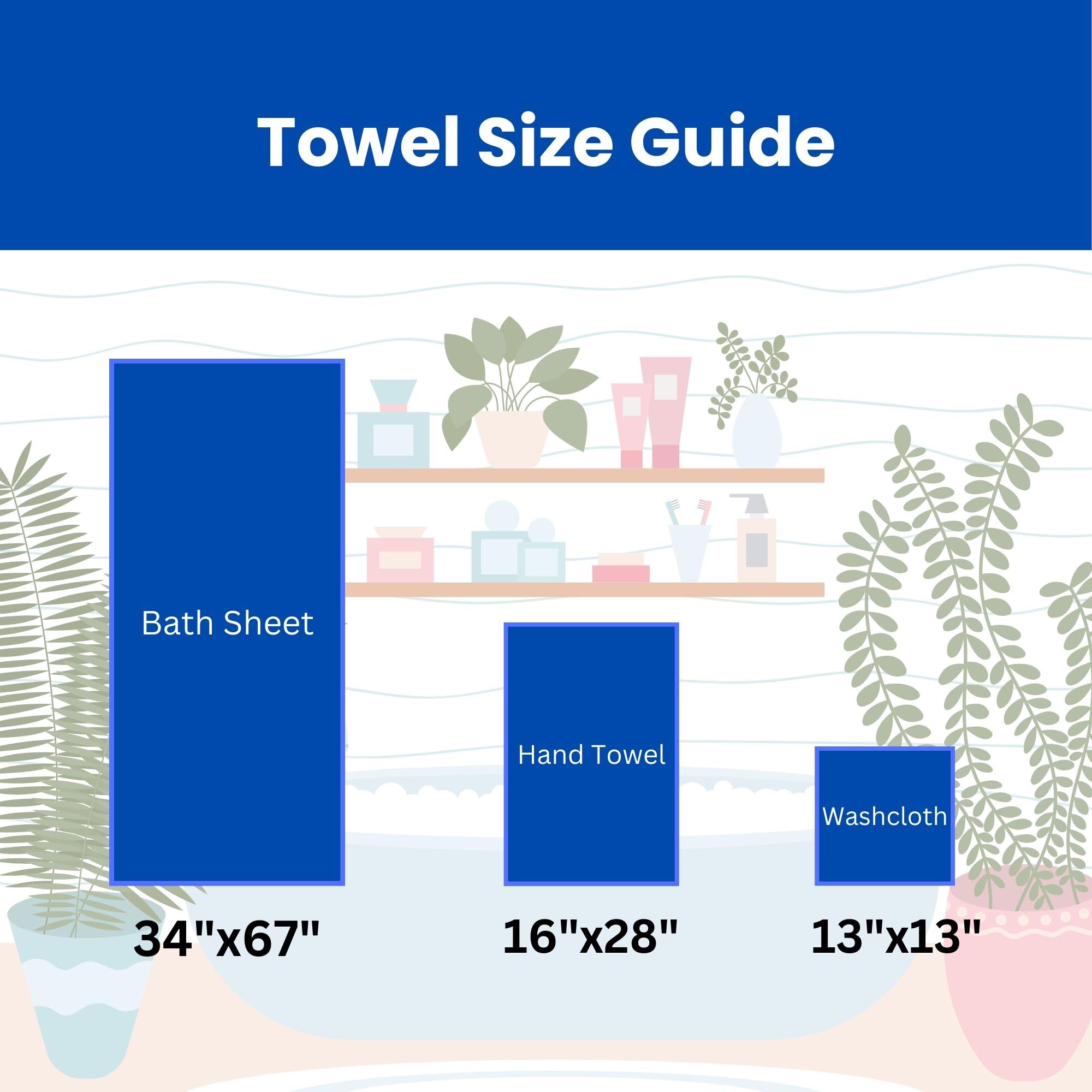 Sea Me At Home Waffle Washcloth Set, 100% Cotton (Light Grey, Bath Towel Set)