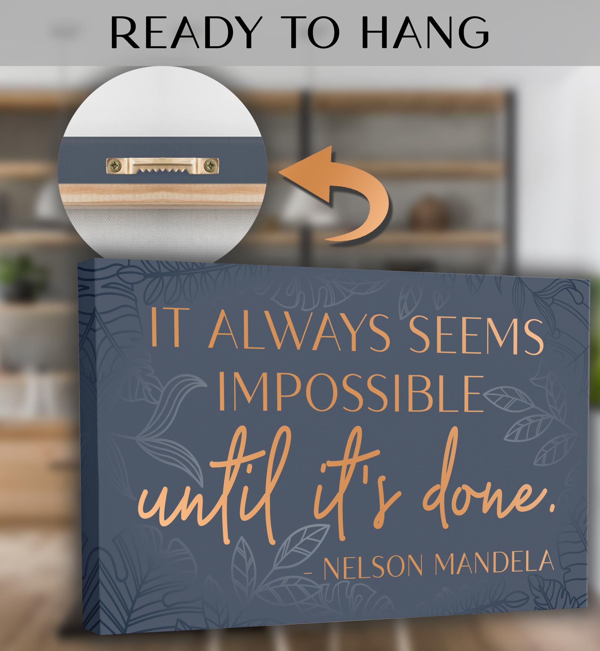 Inspirational Wall Art Canvas Poster For Bedroom, Office, Living Room - Framed Canvas - 10 X 16.5 Inch Motivational Print