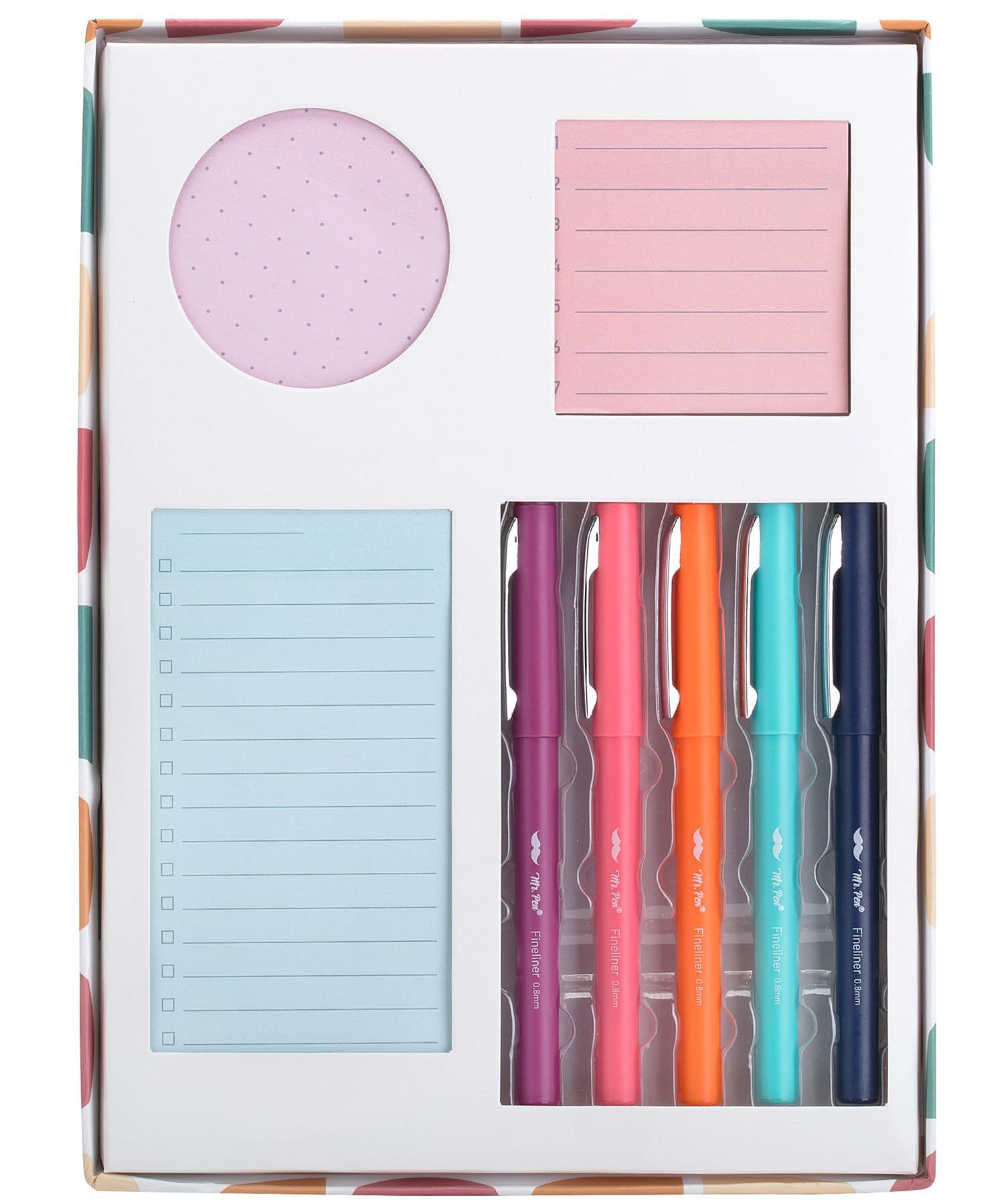 Mr. Pen- Sticky Noted Gift Box, 305 Pcs, Pastel Colors, Sticky Note Set, Planner Sticky Notes, Round Sticky Notes, Square Sticky