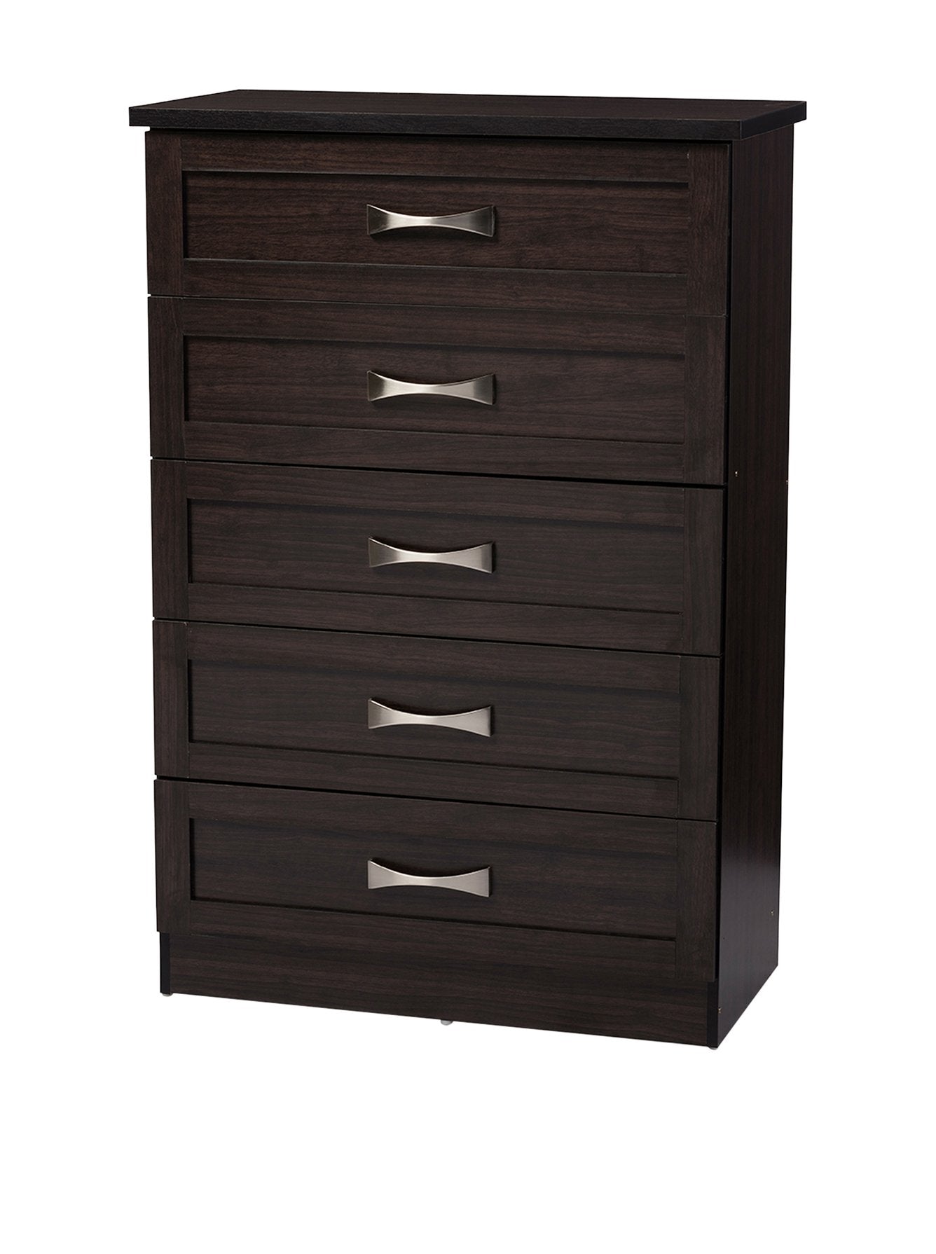 Baxton Studio Colburn Chest, 5-Drawer, Dark Brown