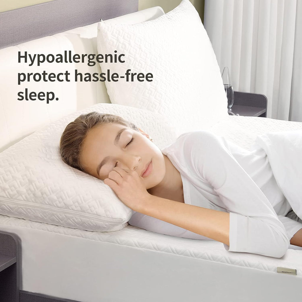 Coolshields Waterproof Pillow Protector Zippered (4 Pack) Standard, Hypoallergenic Pillow Cover For A Better Sleep, Premium Pill