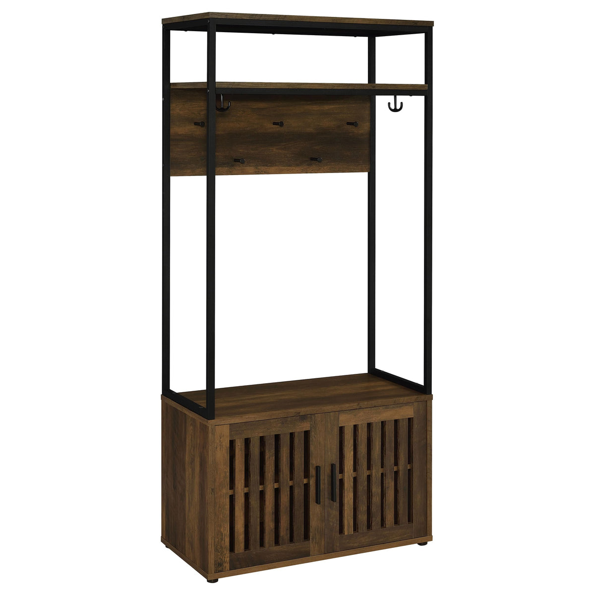 Coaster Home Furnishings Quincy 2-Door Engineered Wood Hall Tree Dark Pine And Black