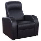 Coaster Furniture Cyrus Home Theater Upholstered Recliner Black 600001