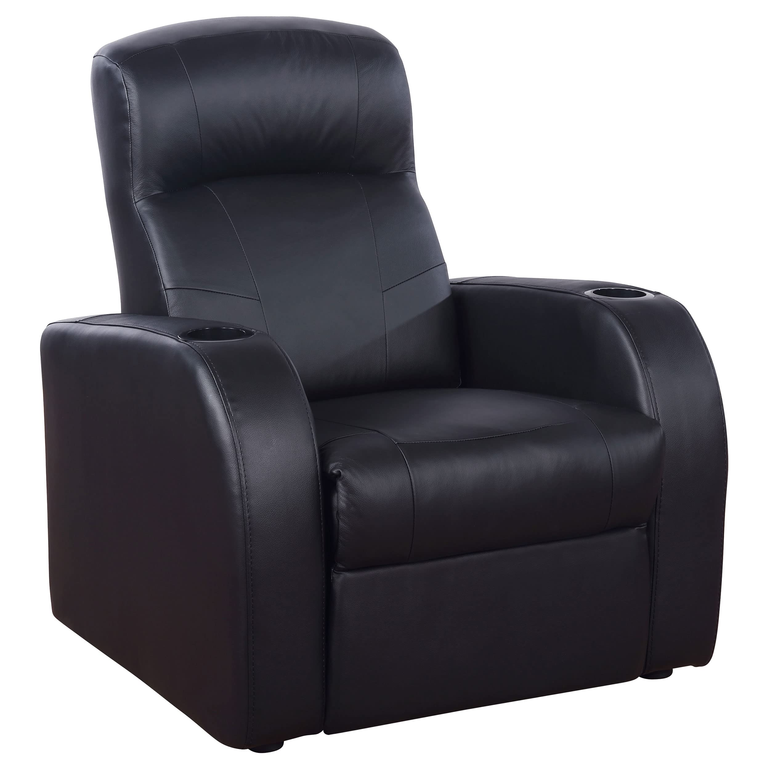 Coaster Furniture Cyrus Home Theater Upholstered Recliner Black 600001