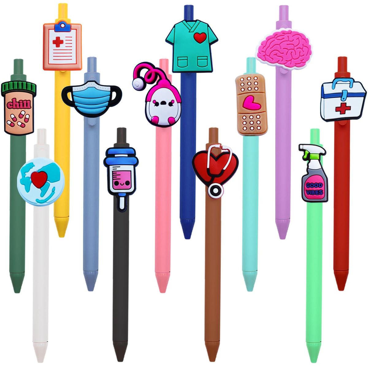 Raykeeplus 12Pcs Nurse Pens Cute Nursing Student Essentials Pens For Nurses Medical Assistants Students Workers Office Appreciat