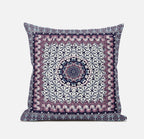 HomeRoots Gray Orange 20â€ Pink Gray Holy Floral Zippered Suede Throw Pillow