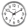 Sharp Atomic Analog Wall Clock - 12 Silver Brushed Finish - Sets Automatically- Battery Operated - Easy to Read - Easy to Use: S