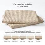 Phf Ultra Soft Waffle Weave Pillowcases King Size 20' X 36' 2 Pack, No Insert, Breathable Skin-Friendly Pillow Shams, Decorative Waffle Weave Pillow Case Covers, Khaki