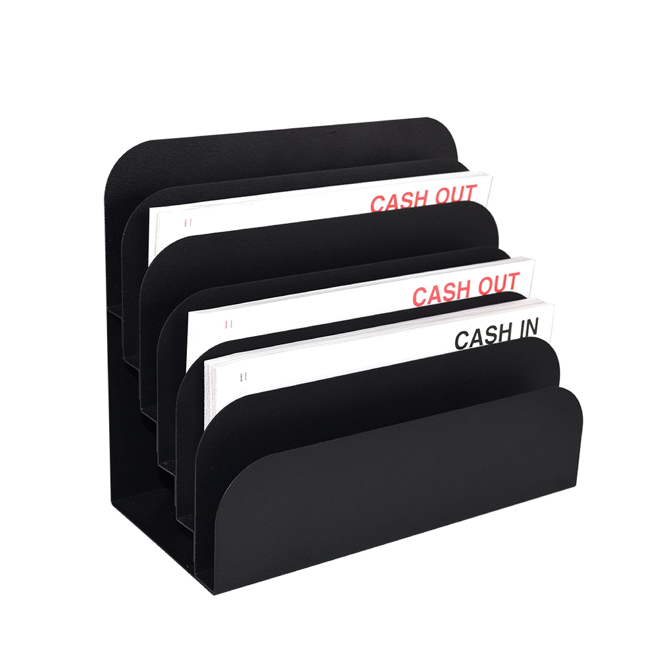 Steelmaster By Banksupplies 6 Slot File & Desk Organizer | Paper Organizer | Black Powder Coat Finish | Scratch & Chip-Resistant
