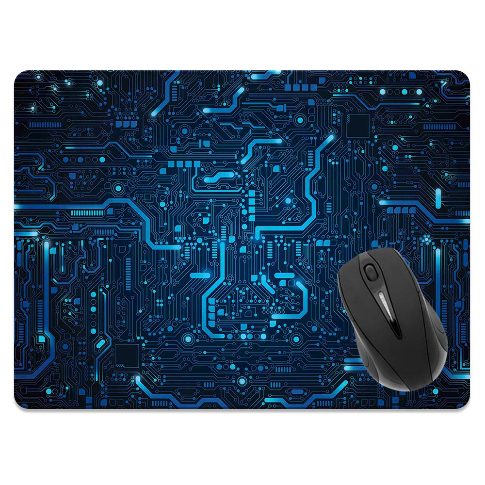 Fincibo Extra Large (X-Large) Size Non-Slip Rectangle Mousepad, Blue Circuit Board Mouse Pad For Home, Office And Gaming Desk