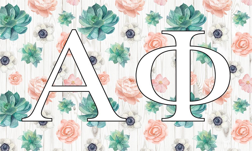 Alpha Phi - Sorority Letter Flag (Succulent Design)