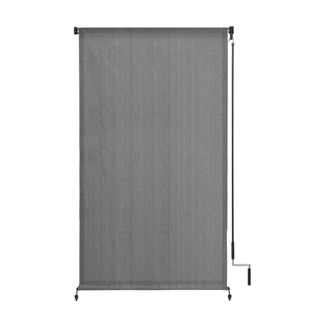Vicllax Outdoor Roller Shade Fabric For Porch Gazebo, Patio Cordless Blinds Roll Up Shade (4' W X 6' L), Anthracite Grey