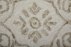 HomeRoots 512198 9 x 12 ft. Tan & Ivory Wool Paisley Hand Tufted Handmade Stain Resistant Rectangle Area Rug