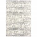 HomeRoots Polyester 8’x11’ Ivory and Gray Abstract Strokes Area Rug