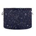 LEANSHSA Constellation Print Collapsible Round Storage Basket with Handles