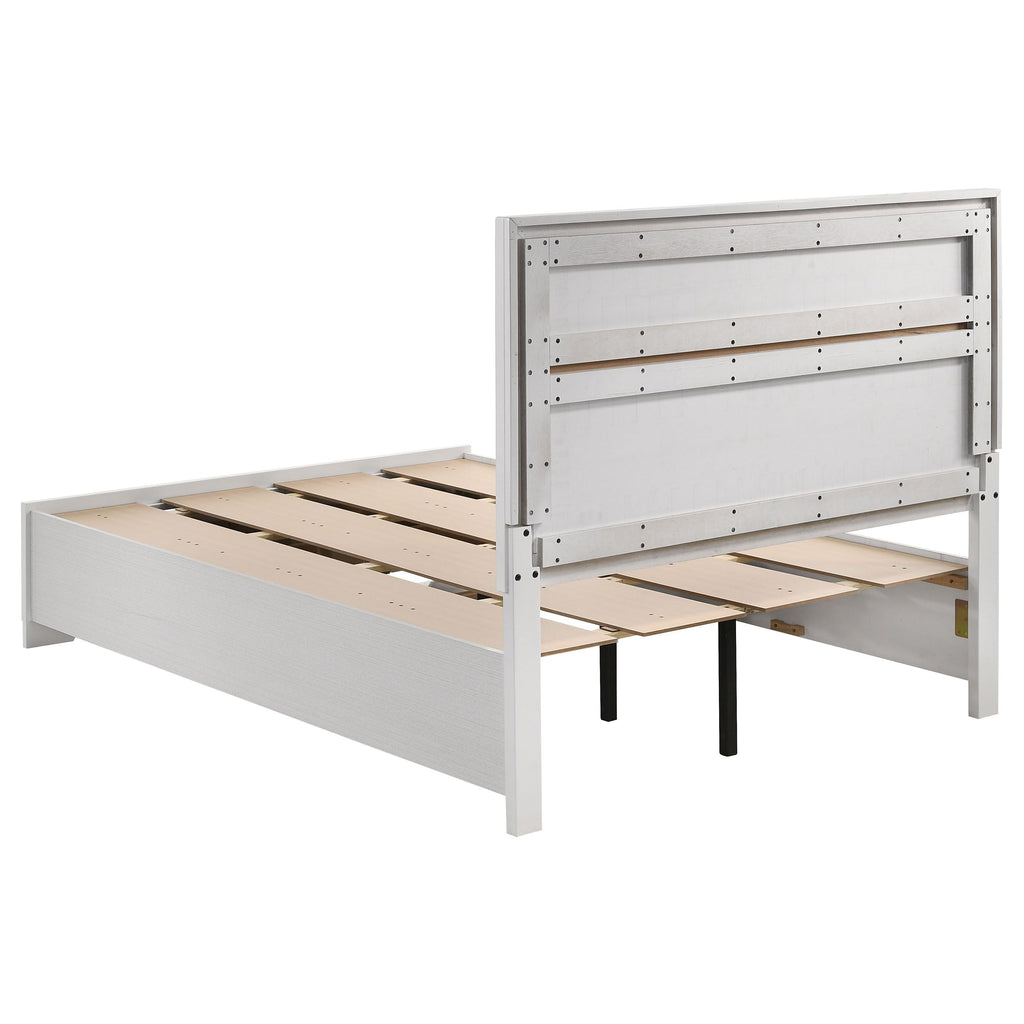 Coaster Home Furnishings Miranda Contemporary 4-Piece Bedroom Set Full Size Storage Panel Bed Frame 50-inch Headboard White 205111F-S4