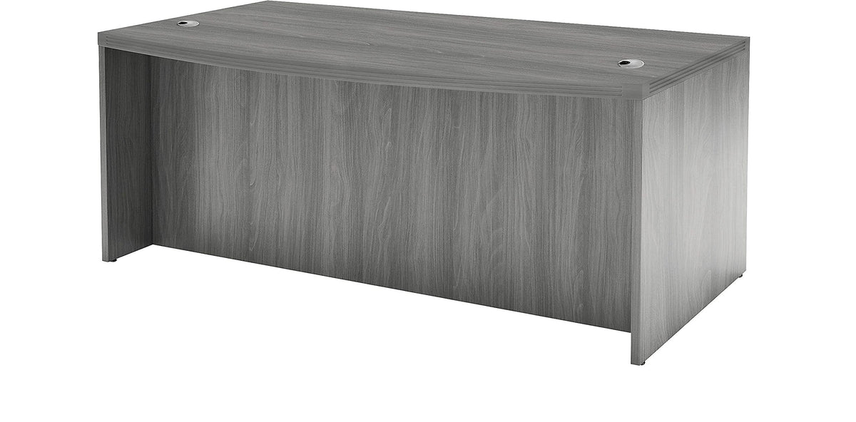 Safco Mayline Abd7242Lgs Aberdeen 72&quot; Bow Front Desk With Modesty Panel, Gray Steel Tf