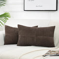 Fancy Homi 2 Packs Dark Brown Lumbar Decorative Throw Pillow Covers 12X20 Inch For Living Room Couch Bed, Rustic Farmhouse Boho