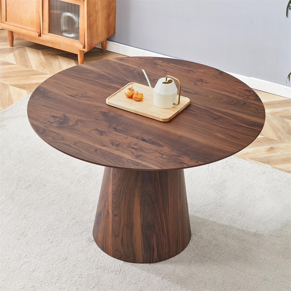 Baopin Round Dining Table, 45-Inch Round Dining Room Table, Versatile Leisure Dining Room Table For Apartment, Space-Saving, Eas