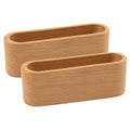 Auear, 2 Pack Wood Business Card Holder For Desk Beech Wooden Business Card Organizer Display Stand Postcard Holder For Office H