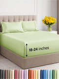 Extra Deep Pocket King Sheets - 4 Piece Breathable & Cooling Bed Sheets - Hotel Luxury Bed Sheet Set - Soft, Wrinkle Free & Comfy - Easily Fits Extra Deep Mattresses - Light Sage Green Sheets Set