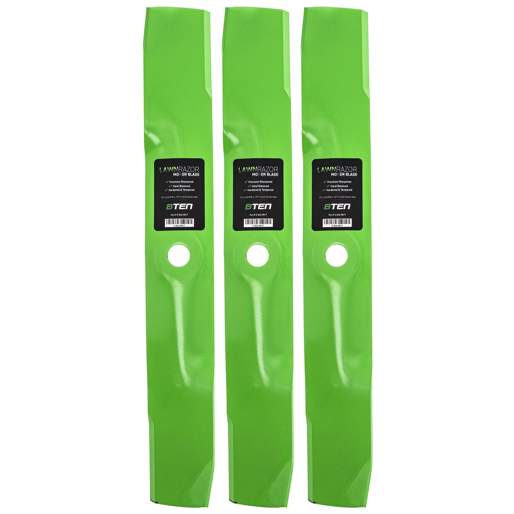 8Ten Lawnrazor Mower Blade Set For John Deere Lx280 Z425 Z45 1025R 2210 M143520 Uc22010 54C Decks (Medium Lift)