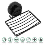 Black Shower Soap Holder, 2 Packs, Suction Cup Bar Soap Dish, Stainless Steel Soap Dish Tray, Draining Soap Holder For Shower Ba
