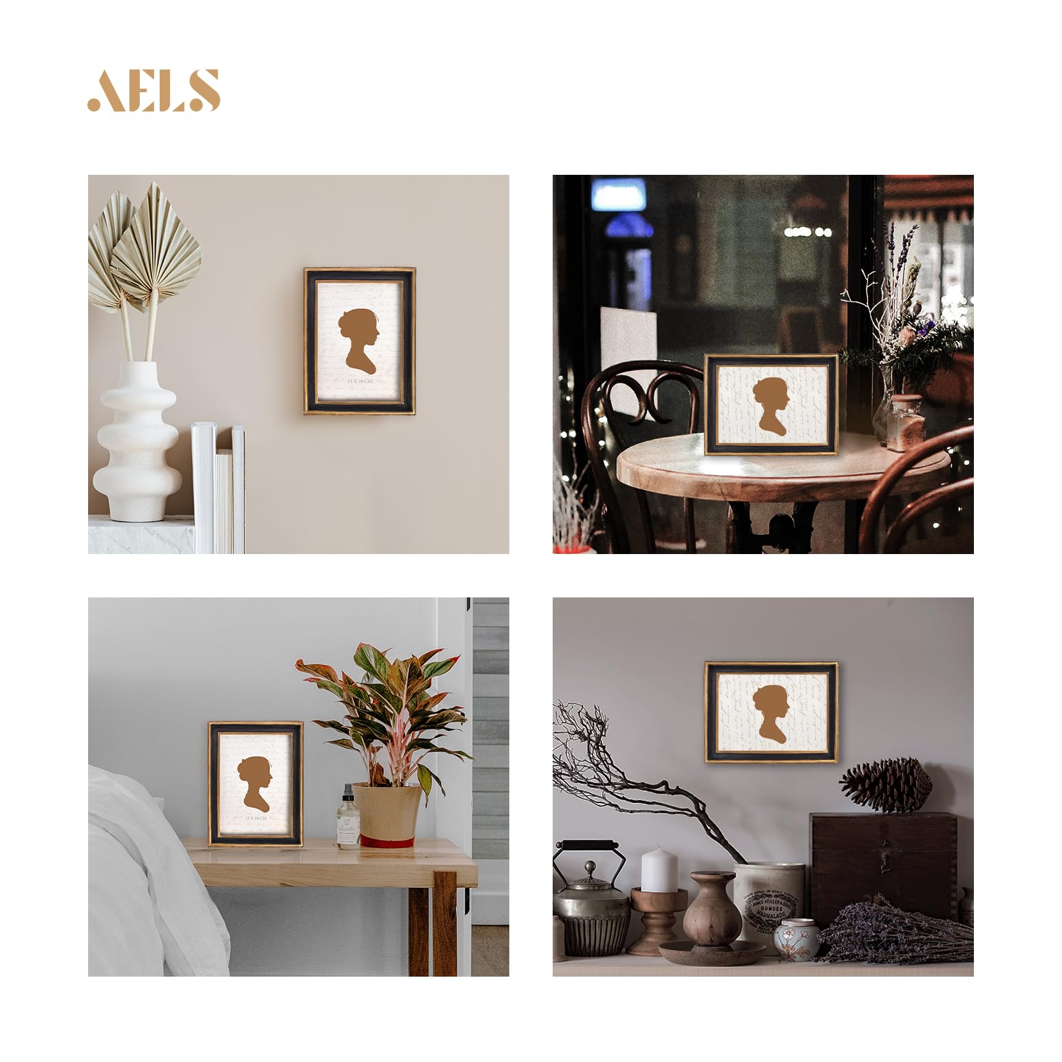Aels 5X7 Inch Vintage Picture Frame, Elegant Antique Photo Frames With Glass Front, Photo Display, Tabletop Wall Hanging, Gift I