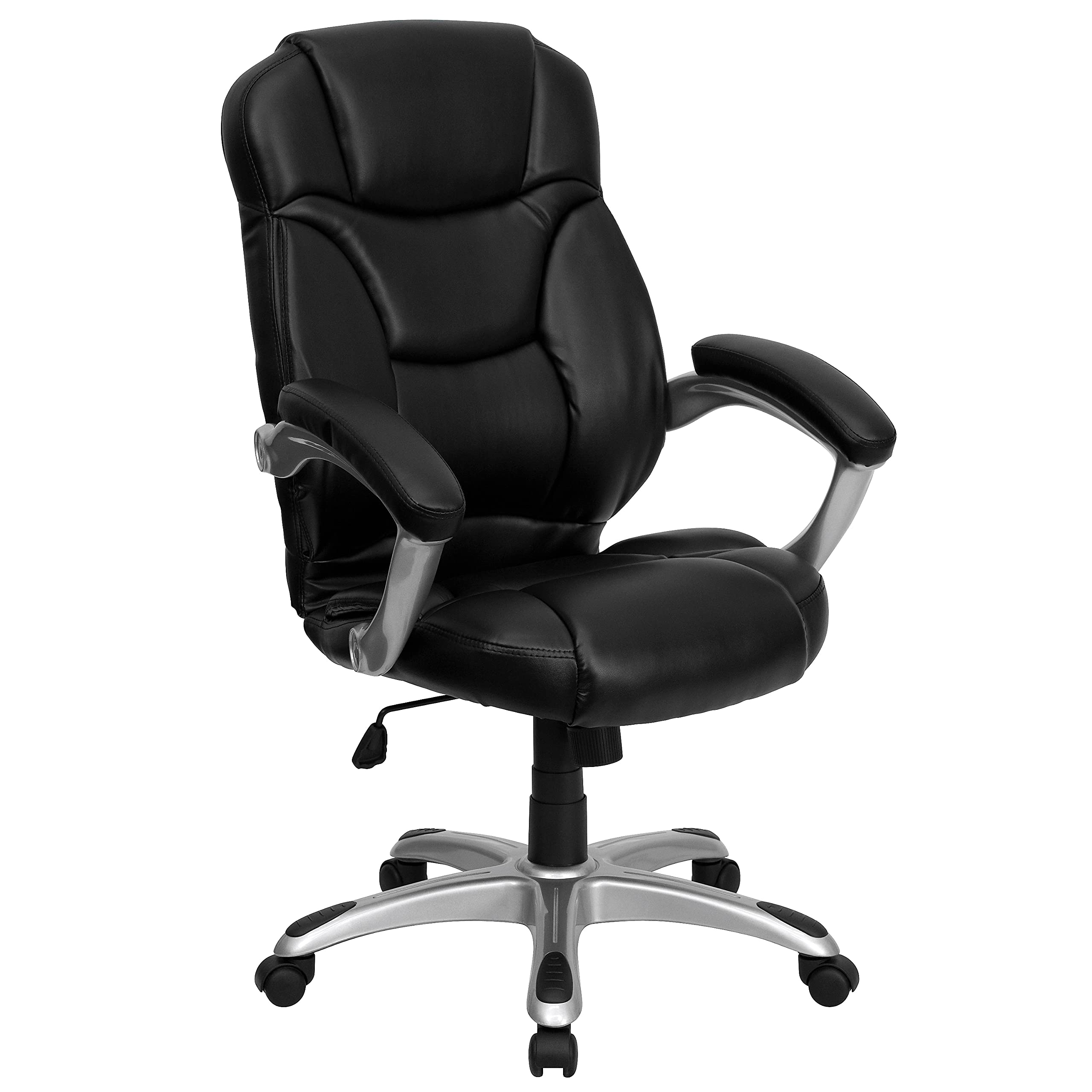 Flash Furniture 25Bklea High Back Leather Contemporary Office Chair With Spring Tilt Control