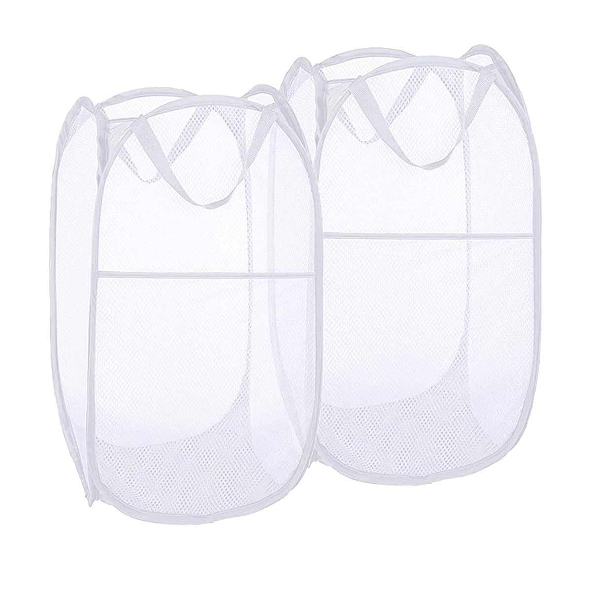 Buenod Pack of 2 Pop Up Laundry Hampers, Collapsible Mesh Laundry Baskets, Foldable Clothes Hampers for Bathroom, College Dorm, 
