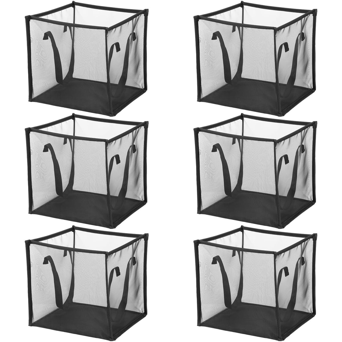 6 Pack Popup Laundry Hamper  Foldable Laundry Baskets with Handles, Small Mesh Clothes Baskets Portable SpaceSaving Square Bin