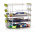 GROFFY plastic boxes for Storage transparent, Space Saving Organiser with Lid Portable & Stackable for Jewelry, Beads, Crochet, 