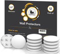 White Door Stoppers - Large 1.57' (12 Pcs) - Door Stoppers For Wall With Strong Back Adhesive - Quiet And Shock Absorbent Silic