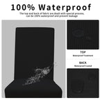 Easy-Going 100% Waterproof Dining Room Chair Cover Set Of 8, Stretch Jacquard Parson Chair Slipcover Removable Washable Chair Protector For Home, Restaurant, Banquet (Xlarge, Black)