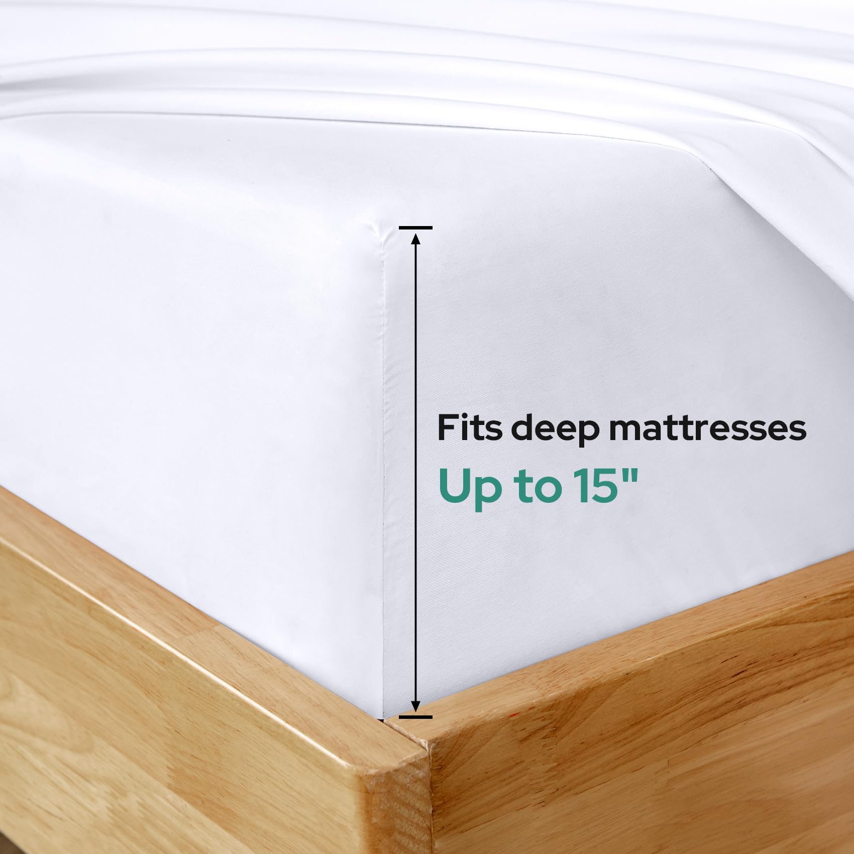 Homeideas King Size Bed Sheets - 6 Piece Set (White) - Extra Soft Brushed Microfiber 1800 Bedding Sheets, Deep Pocket, Wrinkle & Fade Free