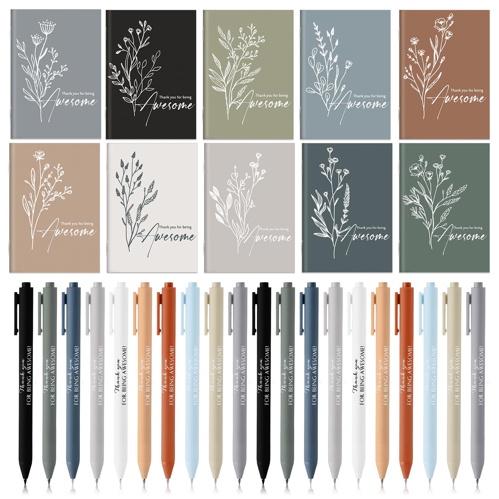 Tellingyou 60 Pcs Back To School Gifts Motivational Notebook Journal Mini Notepad Inspirational Ballpoint Pen Aesthetic Office S