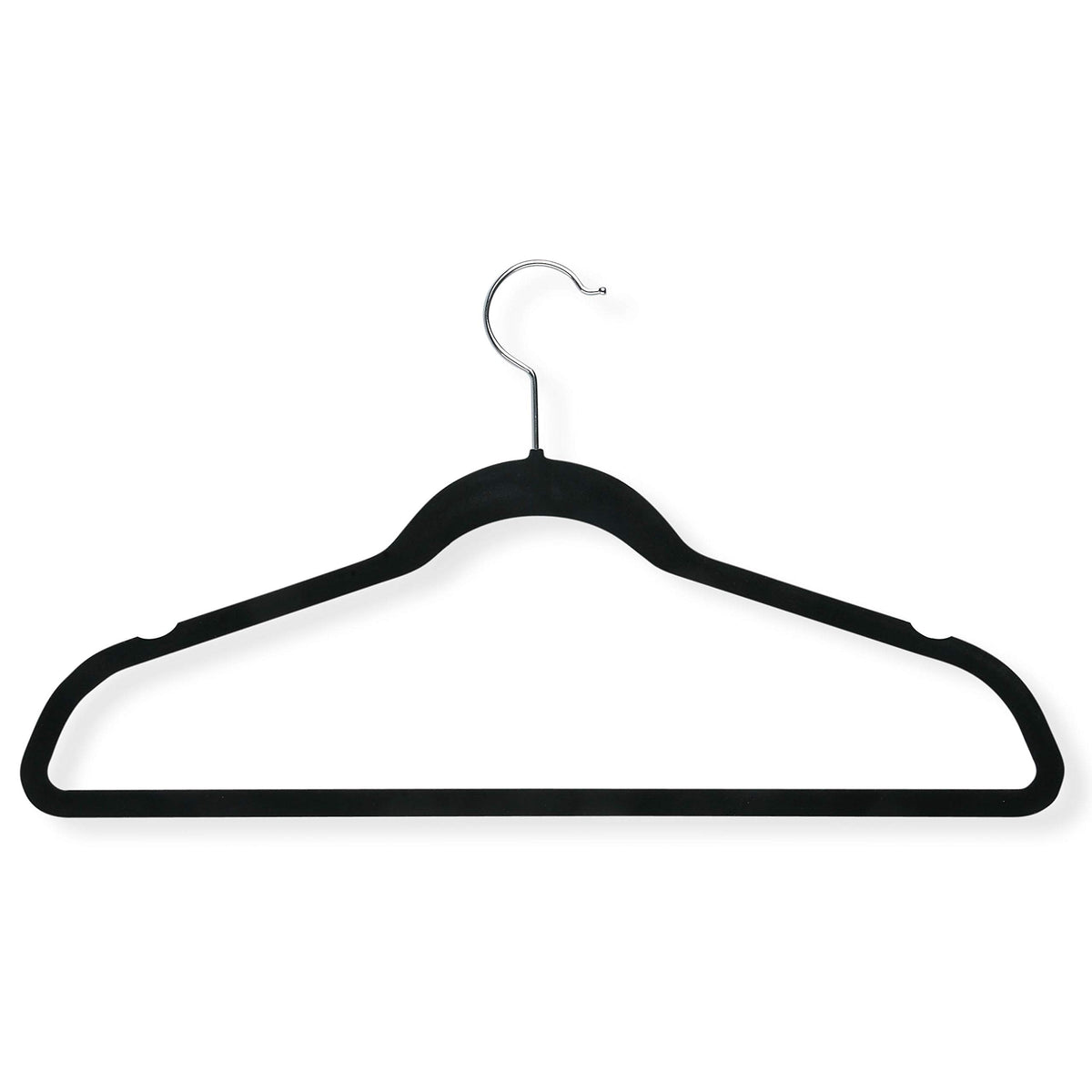 HoneyCanDo HNG01884 Thin NonSlip Velvet Hangers, Black, 50Pack