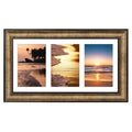 Golden State Art, 7x14 Antique Gold Photo Collage Frame with White Mat displays (3) 4x6 Pictures - Great for Dad Gifts from Daug