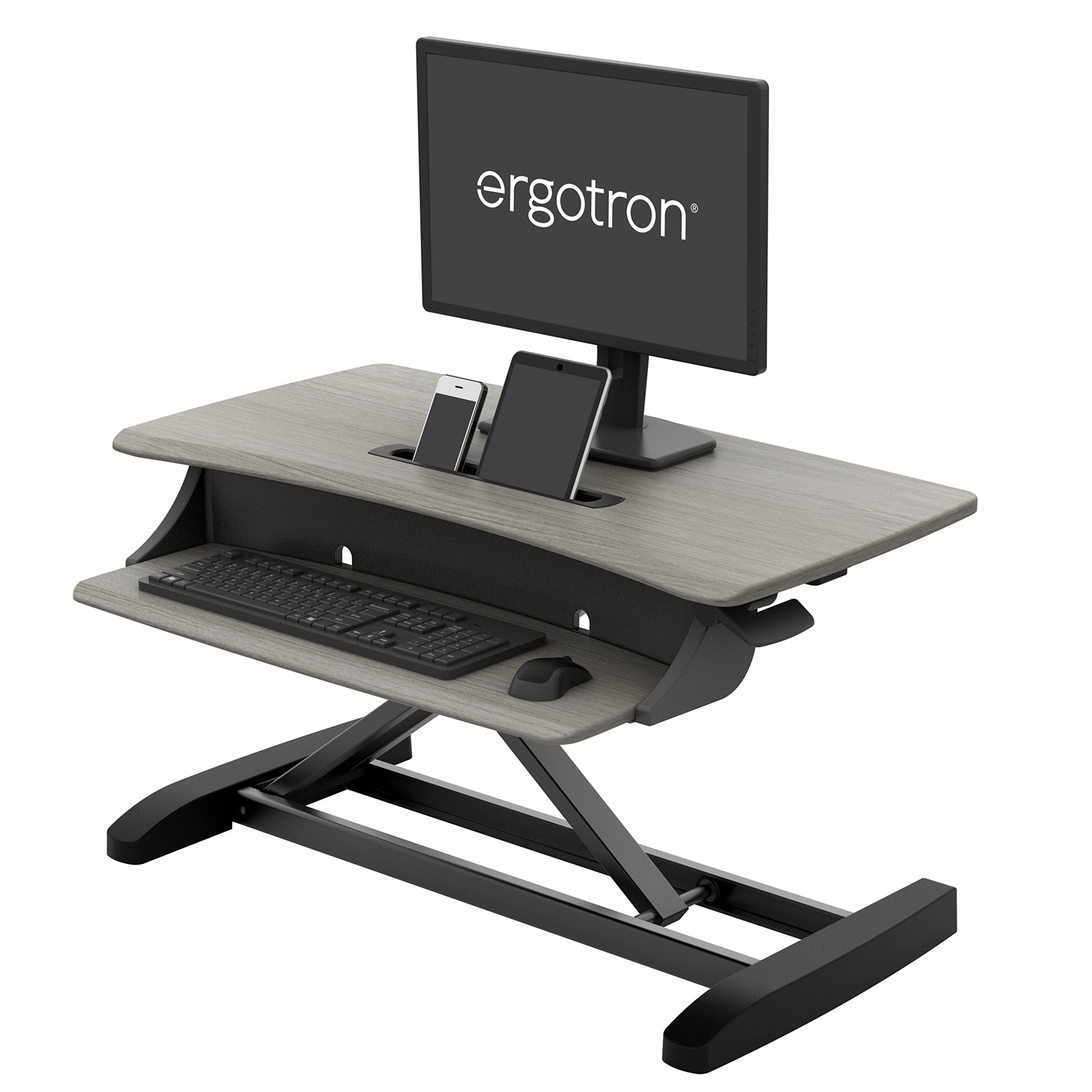 Ergotron - WorkFit-Z Mini Small Standing Desk Converter, Laptop Sit Stand Desk Riser for Tabletops and Home Office - 31 Inch Wid