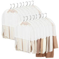 25 Pack Clear Shoulder Covers for Hanging Clothes  24 x 12 x 2 Inches, PEVA Garment Dust Protectors with Gusset for Suits, Coat