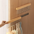2 Pack Closet Valet Rod, Pull Out Belt Hanger with 8 Hooks, 12 Inch