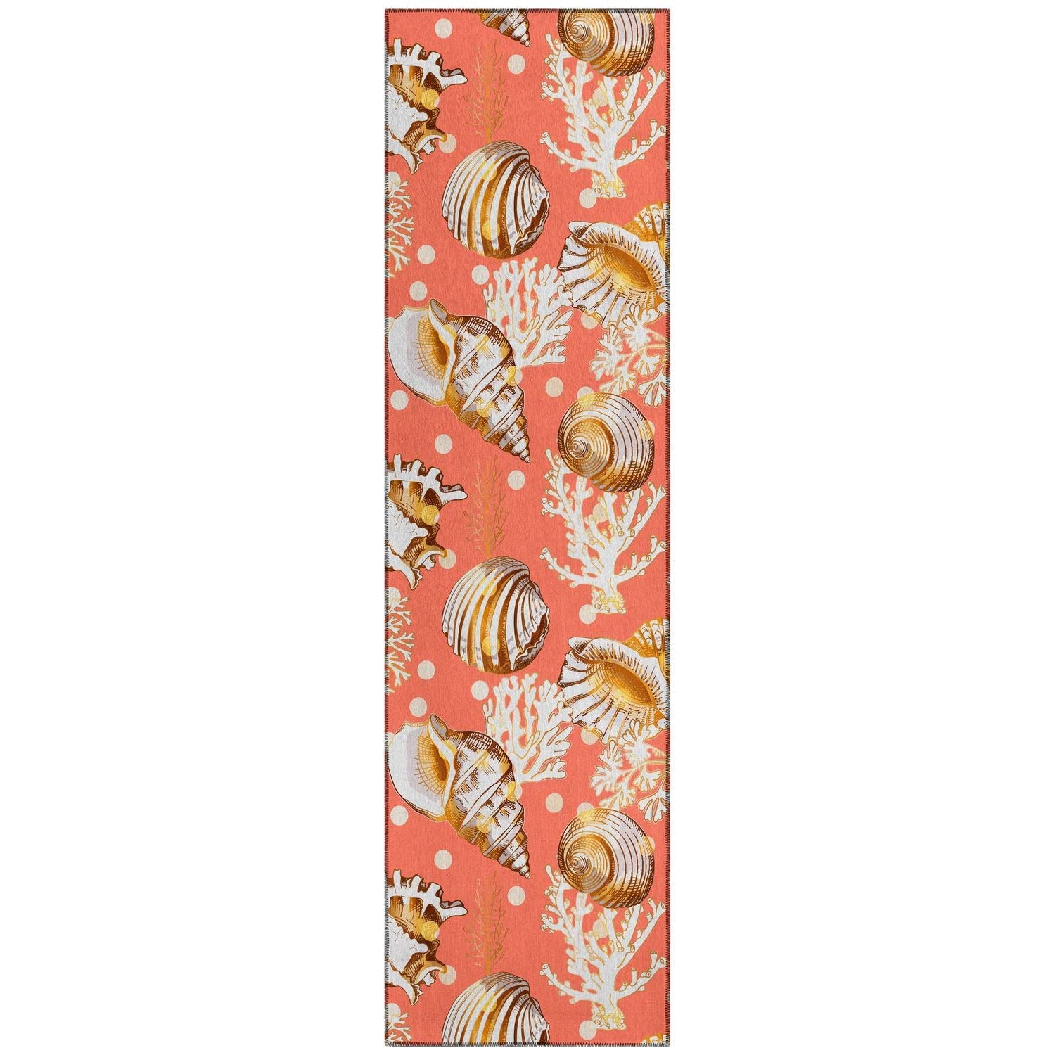 Seabreeze Sz6 Orange Coastal Rug Runner 2' 3" X 7 ' 6"
