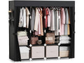 Mavivegue Clothes Organizer with 4 Hanging Rods, Portable Closet Wardrobe, NonWoven Fabric Cover, Large Capacity Storage for Be