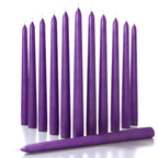 CANDWAX 12 inch Taper Candles Set of 12 - Dripless and Smokeless Candle Unscented - Slow Burning Candle Sticks - Purple Candles